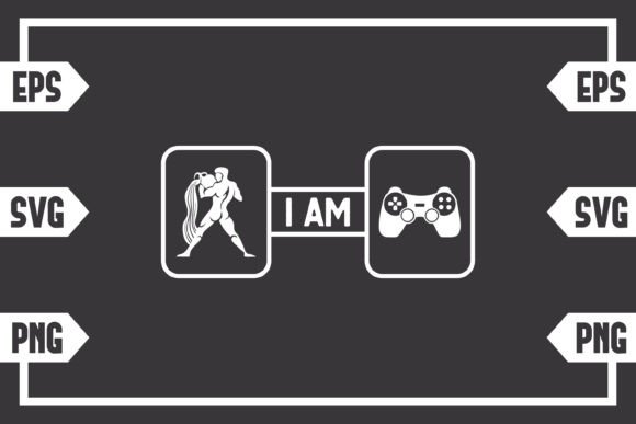 Aquarius Symbol and Gaming Controller Graphics for Crafts