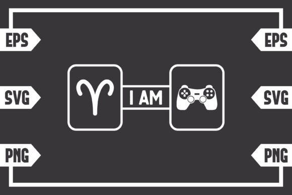 Aries Sign and Gaming Controller Graphics for Crafts