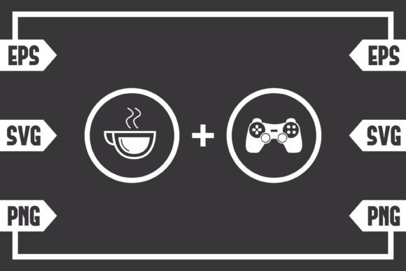 Coffee Plus Gaming Controller Graphics for Crafts