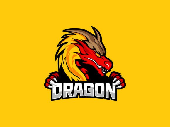 Drafting Dragon Gaming Mascot Logo Vector for Graphics & Logos