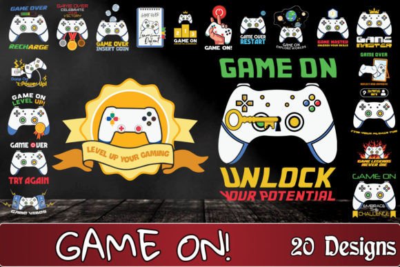 Game on SVG Bundle 20 Designs: Graphics for Crafts & Gaming