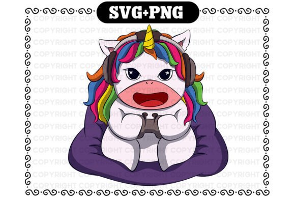 Gamer Gaming Unicorn Svg and Png Graphics for Crafts