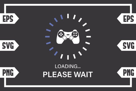 Gaming Controller Loading Please Wait Graphics for Crafts