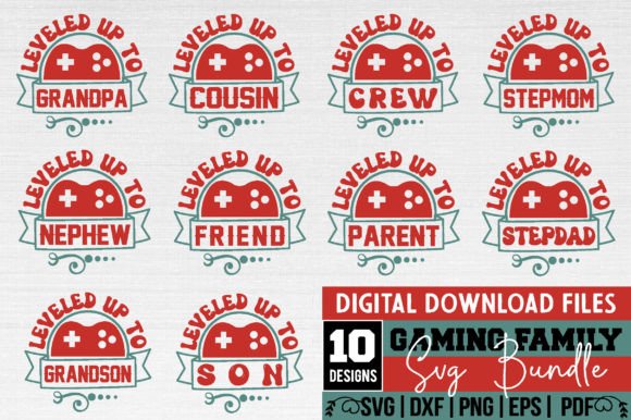 Gaming Family Svg Bundle Vol 2 for Graphics and Crafts