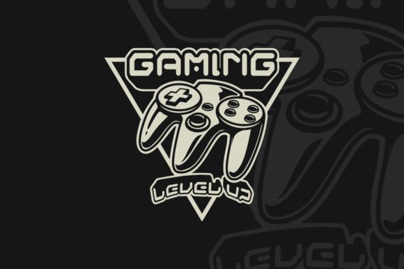 Gaming Level Up Vintage Logo: Graphics & Illustrations for Local Brands
