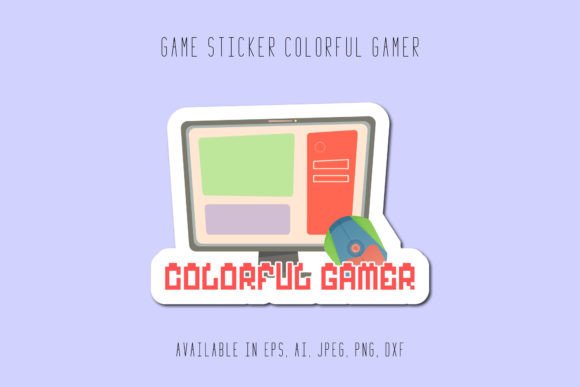 Gaming Sticker Colorful Gamer Graphics Freebies for Publishers
