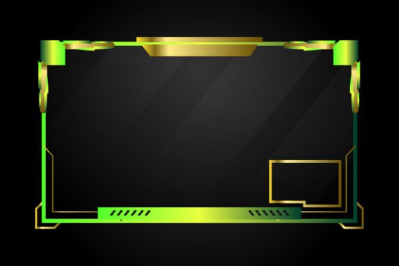 Gaming Streaming Panel Overlay Green Graphics for Modern Design