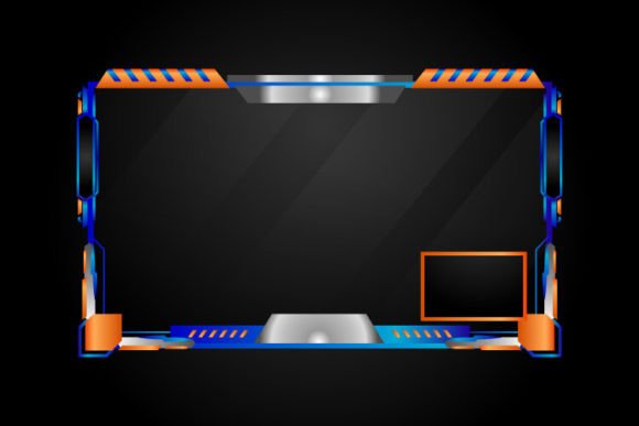 Gaming Streaming Panel Overlay Orange Graphics for Modern Brand Templates