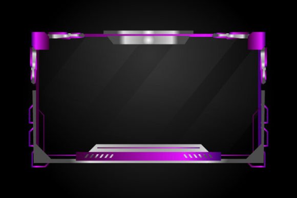 Gaming Streaming Panel Overlay Purple for Graphics and Graphic Templates