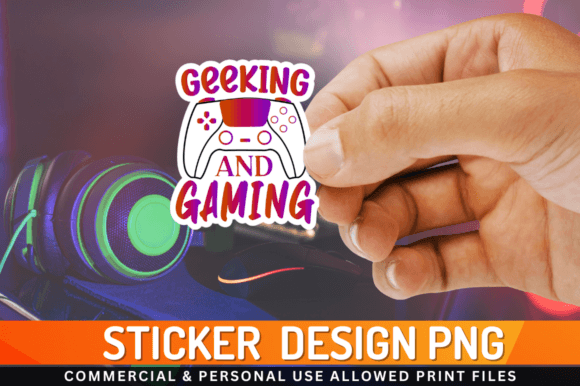 GeeKing and Gaming Sticker Png Design for Graphics and Crafts
