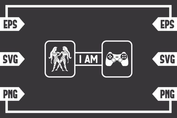 Gemini Symbol and Gaming Controller Graphics for Crafts