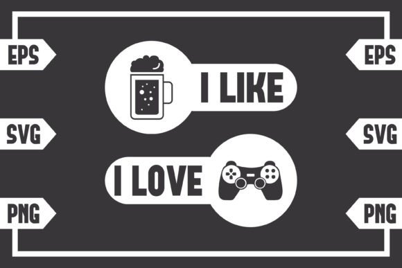 I Like Beer I Love Gaming Controller Graphics