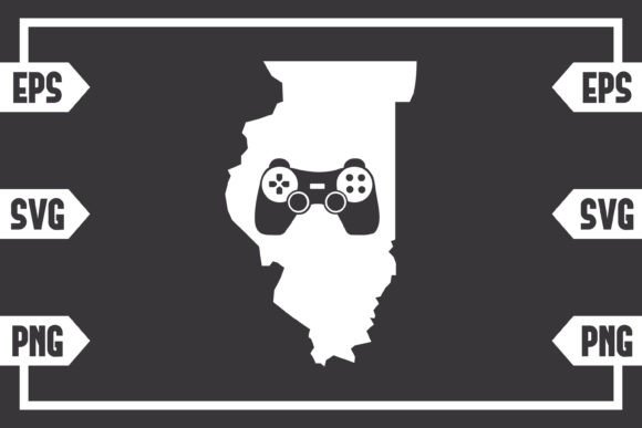 Illinois - Gaming Controller Graphics for Crafts