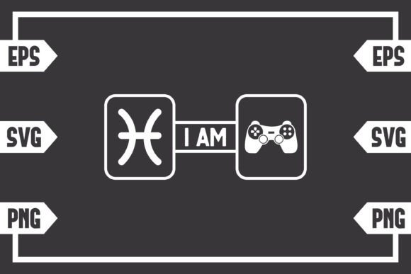 Pisces Sign and Gaming Controller Graphics for Crafts