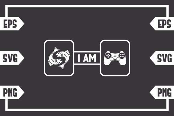 Pisces Symbol and Gaming Controller Graphics for Crafts