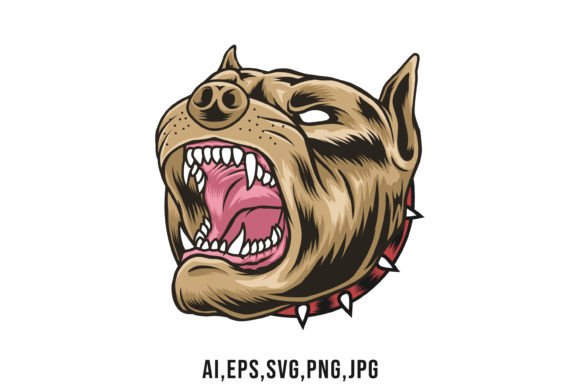 Pitbull Head Vector Illustration for Graphics and Crafts Branding