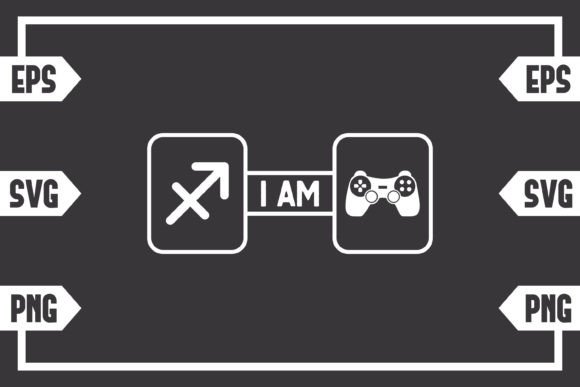Sagittarius Sign and Gaming Controller Graphics for Crafts
