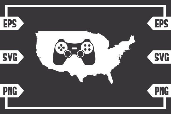 USA Map - Gaming Controller Graphics for Crafts