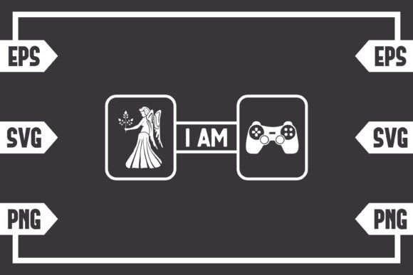 Virgo Symbol and Gaming Controller Graphics for Crafts